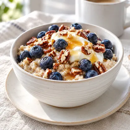 Creamy Blueberry-Pecan Oatmeal