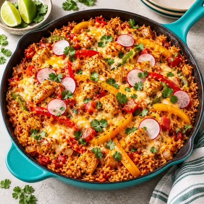 Chicken Fajita Rice Bake