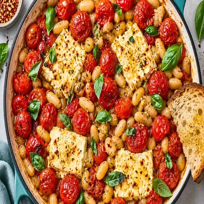 Baked Feta, Tomato & White Bean Skillet