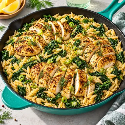 High-Protein Dill Chicken Orzo