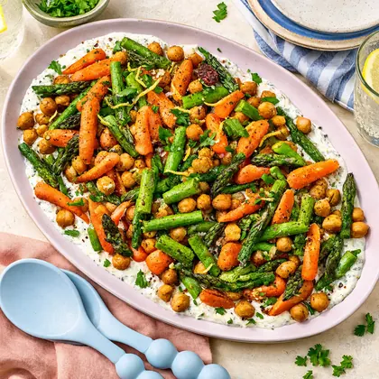 Sheet-Pan Chickpeas & Spring Veggies